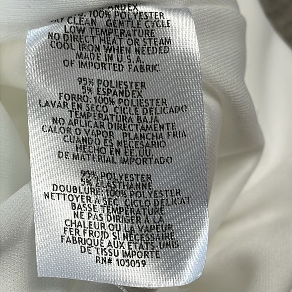 NWT Xscape One Shoulder Ruffle Scuba Crepe Gown White Wedding Sz 4 - Picture 14 of 14